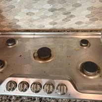 Gas cooktop — degreased & polished before cleaning